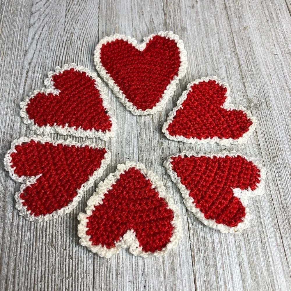 Hand Crocheted Heart Magnets
